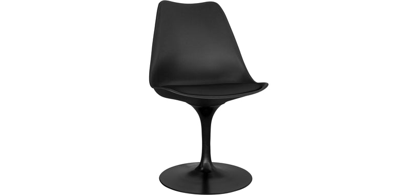 Chaise de salle à manger - Chaise pivotante noire - Tulip