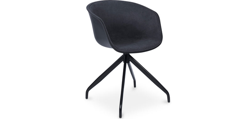 Chaise de bureau avec accoudoirs - Chaise de bureau design noire - Jodie