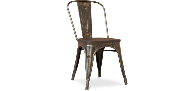 Silla de comedor - Diseño industrial - Madera y acero - Nueva edición - Stylix