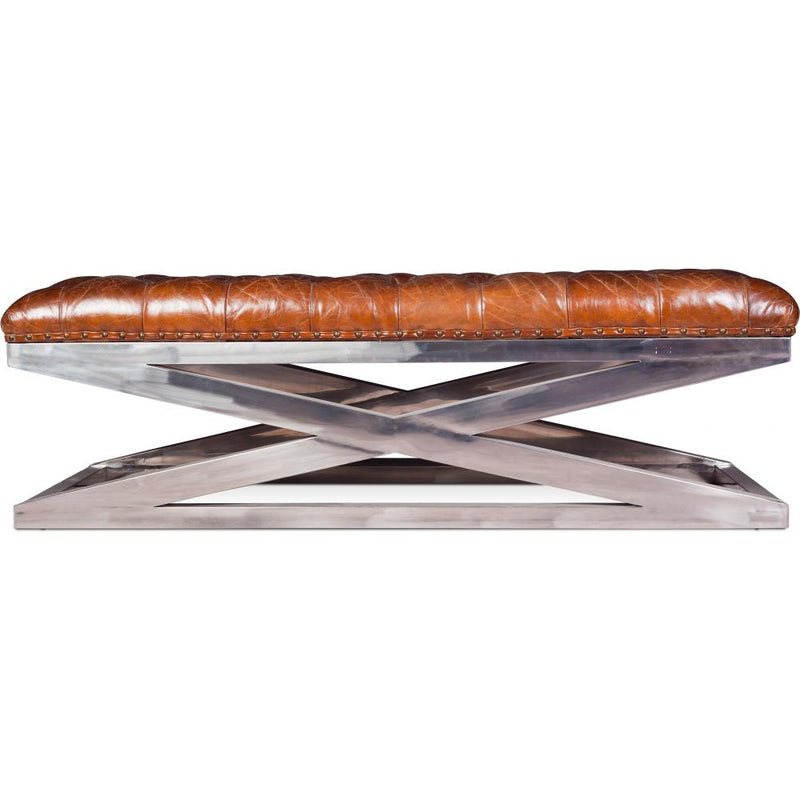 Banc en acier - Tapissé en cuir - Churchill