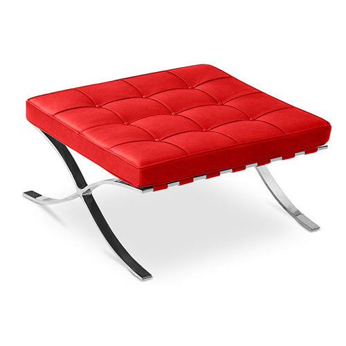 Upholstered faux leather footrest - Town