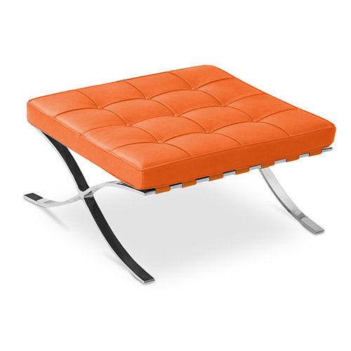 Upholstered faux leather footrest - Town