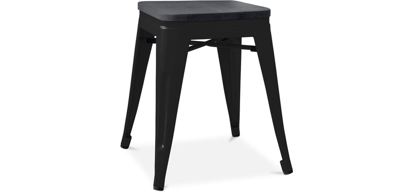 Taburete Diseño Industrial - Madera y Acero - 46cm - Stylix