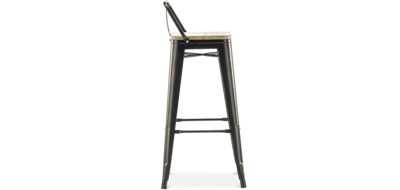 Barhocker mit Rückenlehne - Industriedesign - 76 cm - Stylix