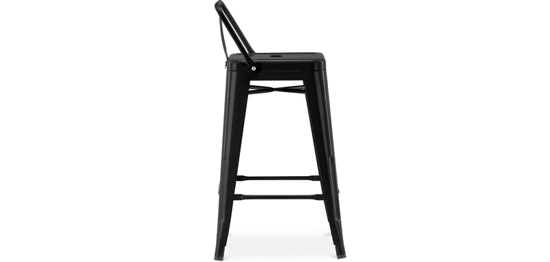 Bar stool with industrial design backrest - 60cm - Stylix