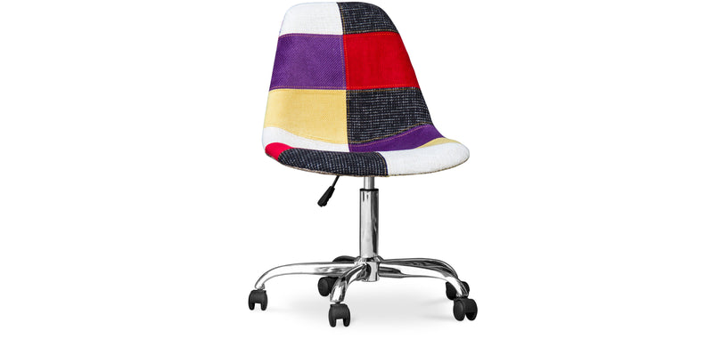 Chaise de Bureau à roulettes - Chaise de Bureau - Tapissée en Patchwork - Tessa