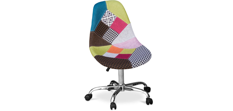 Chaise de Bureau à roulettes - Chaise de Bureau - Tapissée en Patchwork - Simona