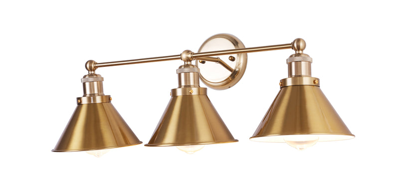 Vintage Gold Wall Sconce - 3 Lamps - Remir