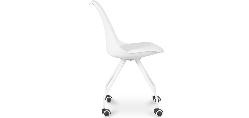 Chaise de bureau à roulettes - Chaise de bureau blanche - Canva
