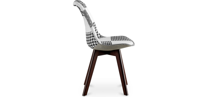 Dining chair - upholstered in black and white patchwork - New edition - Sam