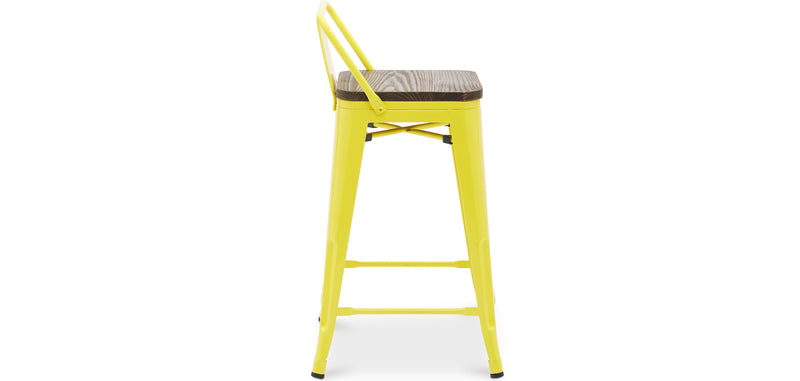 Barstol - Industriell design - Tre og stål - 60cm - Ny utgave - Stylix