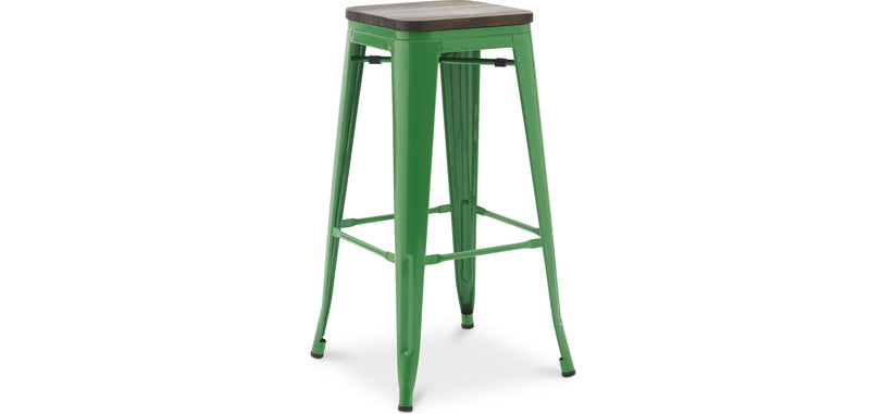 Bar stool - Industrial design - Wood and steel - 76 cm - New Edition - Stylix