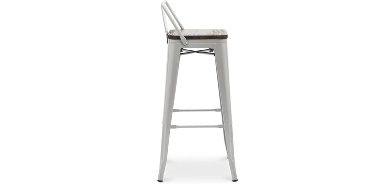 Taburete de Bar - Diseño Industrial - Madera y Acero - 76cm - Stylix