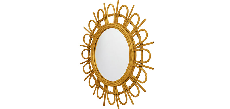 Lustro ścienne - okrągły design boho Bali (60 cm) - Miu