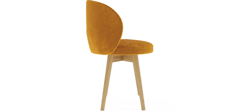Fotel designerski - tapicerowany aksamitem - Yuna