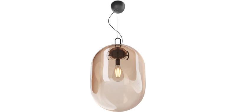 Taklampe i krystall - Middels design hengelampe - Grau