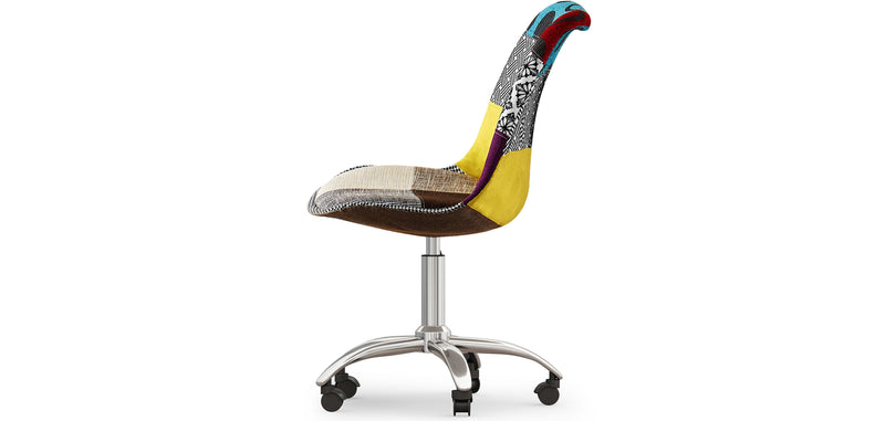 Chaise de Bureau Pivotante - Tissu Patchwork - Ray