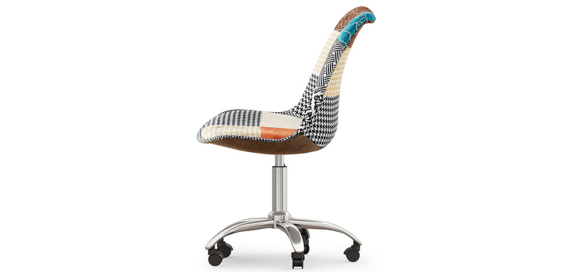 Chaise de Bureau Pivotante - Tissu Patchwork - Patty