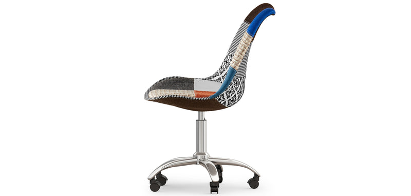 Chaise de Bureau Pivotante - Tissu Patchwork - Pixi