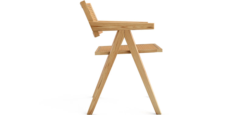 Chaise de salle à manger en rotin canné - avec accoudoirs - Kane