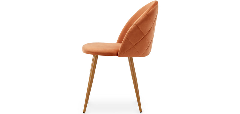 Chaise de Salle à Manger - Revêtue de Velours - Dossier avec Motif - Evelyne