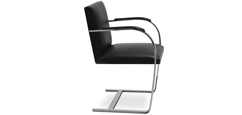 Chaise de bureau avec accoudoirs - Chaise de bureau tapissée en simili cuir - Brama
