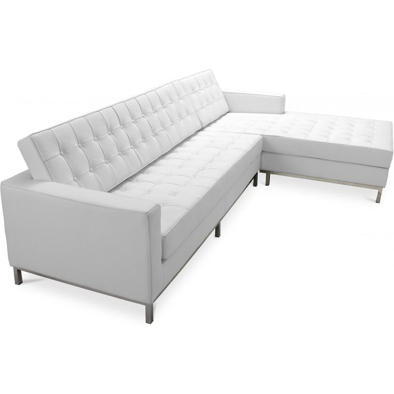 Chaise Longue Design - Revêtement en Cuir - Droite - Sama