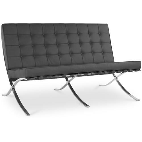 Faux Leather Upholstered Sofa - 2 Seats - Town