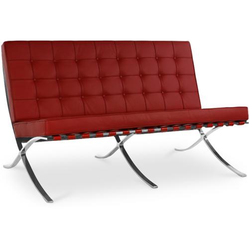 Faux Leather Upholstered Sofa - 2 Seats - Town