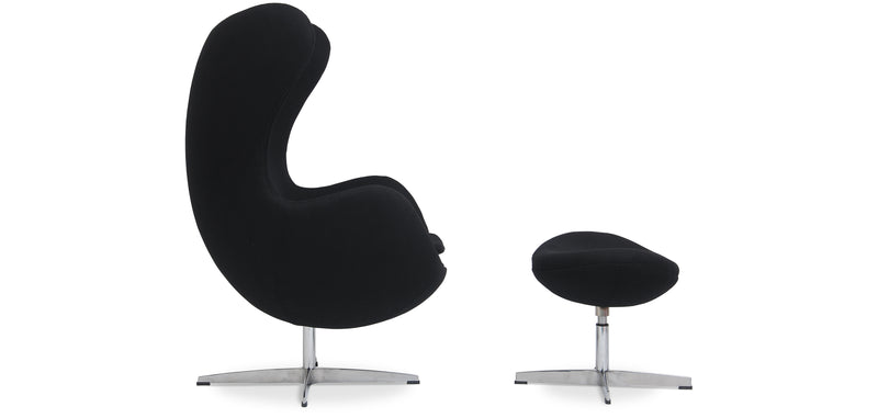 Fauteuil avec repose-pieds design en forme d'œuf - Revêtement en tissu - Brave