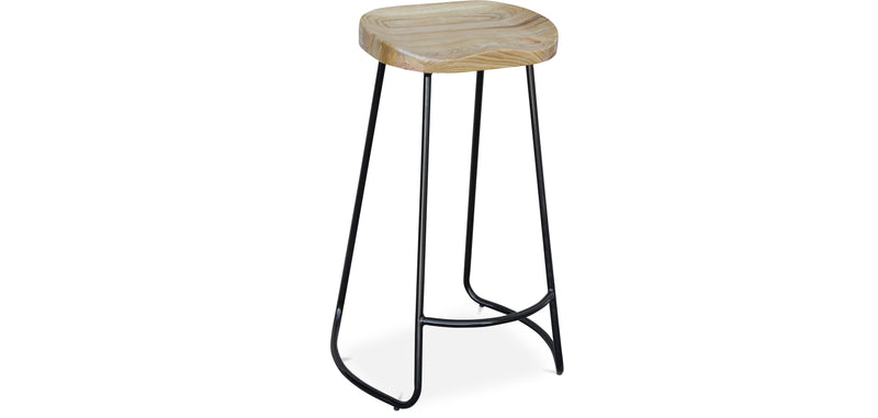 Barstol - Industriell design - Tre og metall - 76cm - Adriel