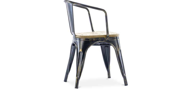Spisestuestol med armlener - Tre og stål - Stylix