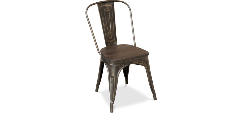 Silla de comedor - Diseño industrial - Madera y acero - Nueva edición - Stylix
