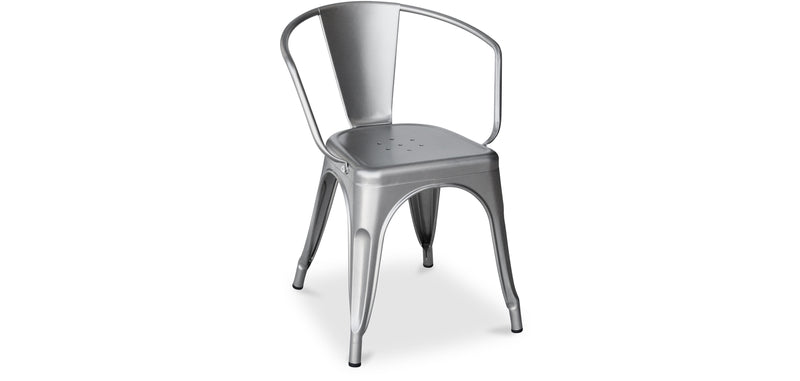Sedia da pranzo con braccioli - Acciaio - Nuova edizione - Stylix