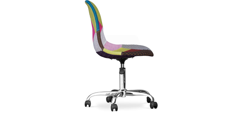 Chaise de Bureau à roulettes - Chaise de Bureau - Tapissée en Patchwork - Simona