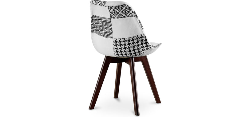 Dining chair - upholstered in black and white patchwork - New edition - Sam