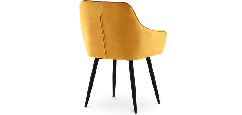 Dining chair with armrests - upholstered in velvet - Alene