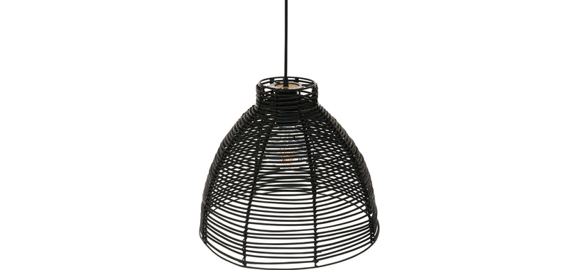 Lampa sufitowa z czarnego rattanu - Lampa wisząca w stylu Boho Bali - Gian