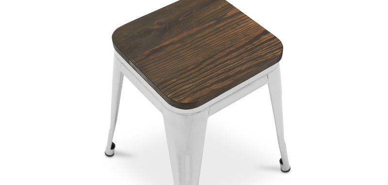 Taburete de Bar Diseño Industrial - Madera y Metal - 45 cm - Nueva Edición - Stylix