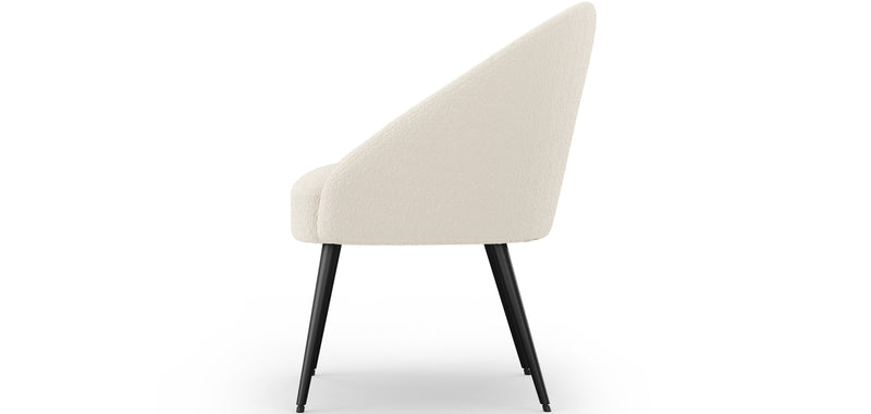 Design Armchair - Upholstered in Faux Bouclé Fur - White Loops - Wasda