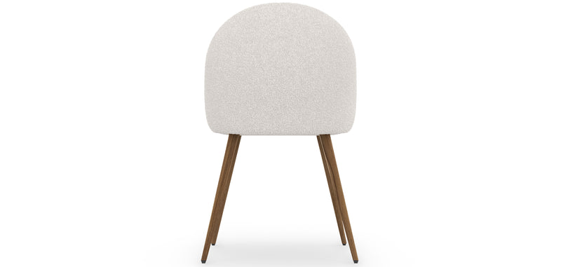 Eetkamerstoel in gesponnen nepbont bekleed - witte krullen - Scandinavisch - Evelyne