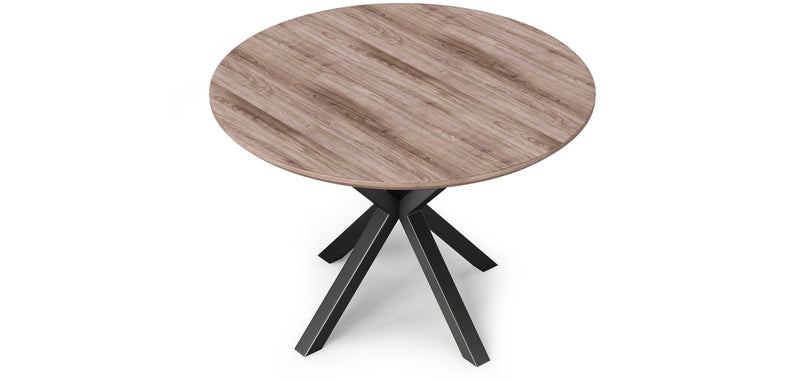 Table à manger ronde - Industrielle - Bois et métal - Bayron