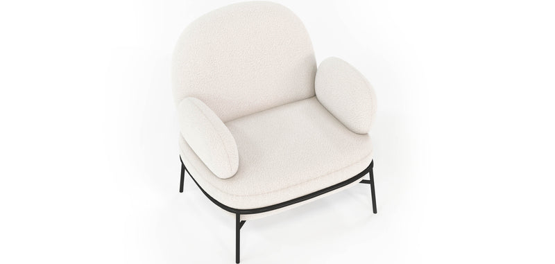 Designer Armchair - Upholstered in Bouclé Fabric - Alia