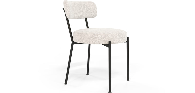 Chaise de salle à manger - Revêtue de tissu bouclé - Raga
