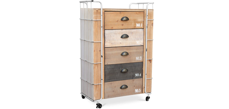 Komoda z drewna - design industrialny - Joy