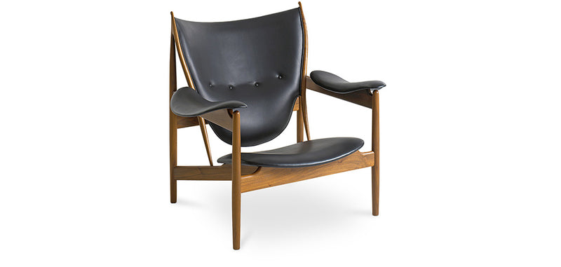 Design Armchair with Armrests - Wood and Leather - Captain