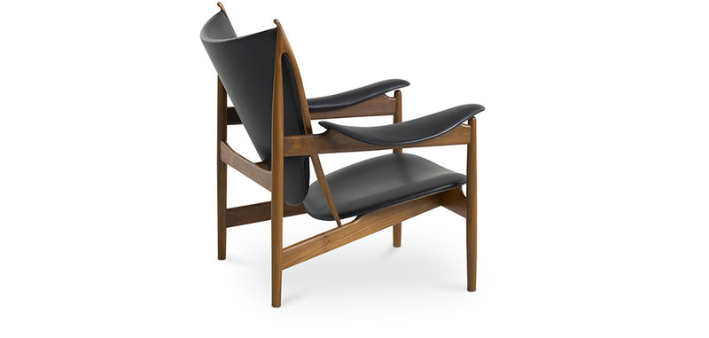 Design Armchair with Armrests - Wood and Leather - Captain