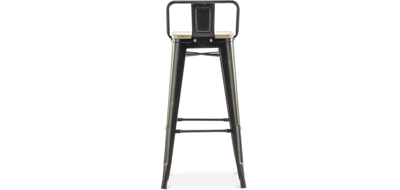 Barhocker mit Rückenlehne - Industriedesign - 76 cm - Stylix
