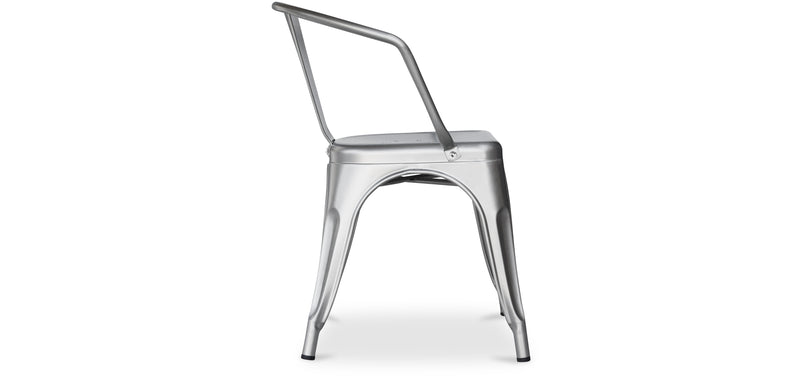 Sedia da pranzo con braccioli - Acciaio - Nuova edizione - Stylix