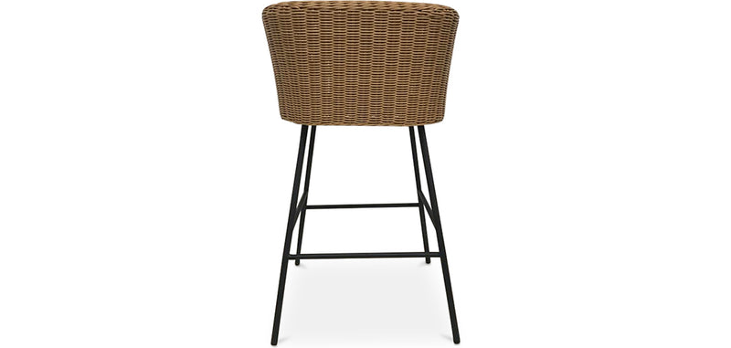 Taboret z rattanu z podłokietnikami - Boho Bali Design - Ishita